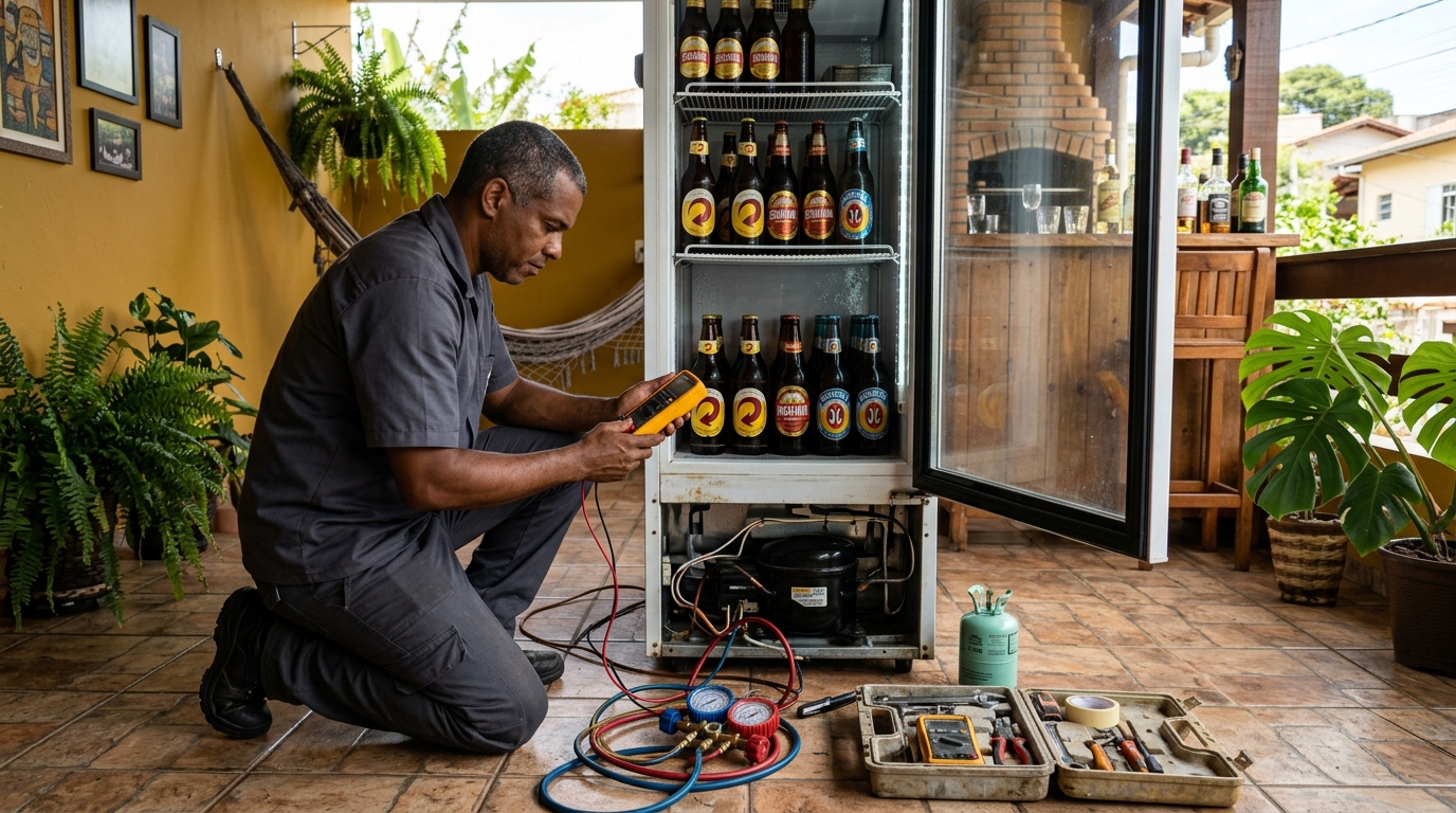 Manutenção da placa eletrônica de cervejeira em Iputinga, Recife‑PE