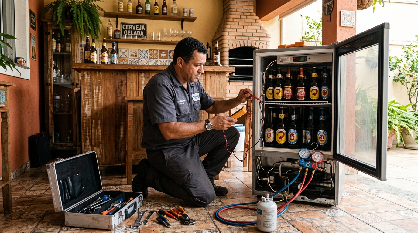 Aplicação de gás refrigerante em cervejeira atendida em Iputinga, Recife‑PE